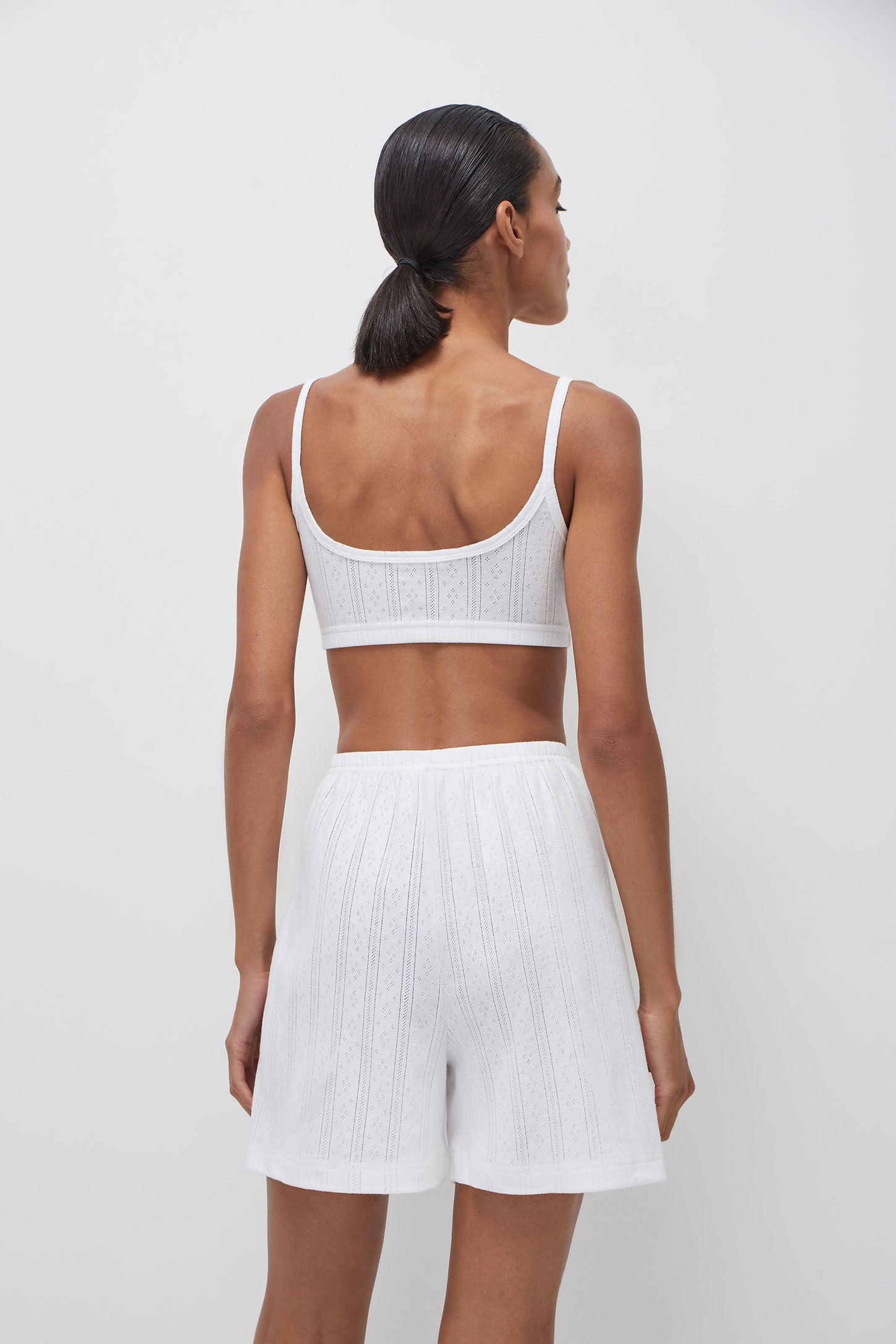 Thin strap openwork knit top POINTELLE – фото № 4