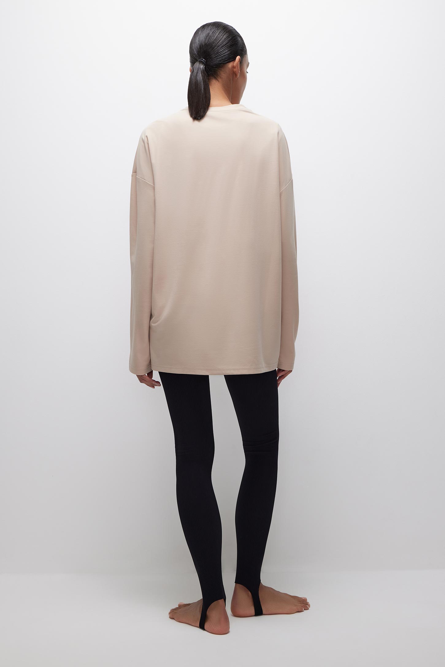 Ribbed leggings with stirrups – фото № 3