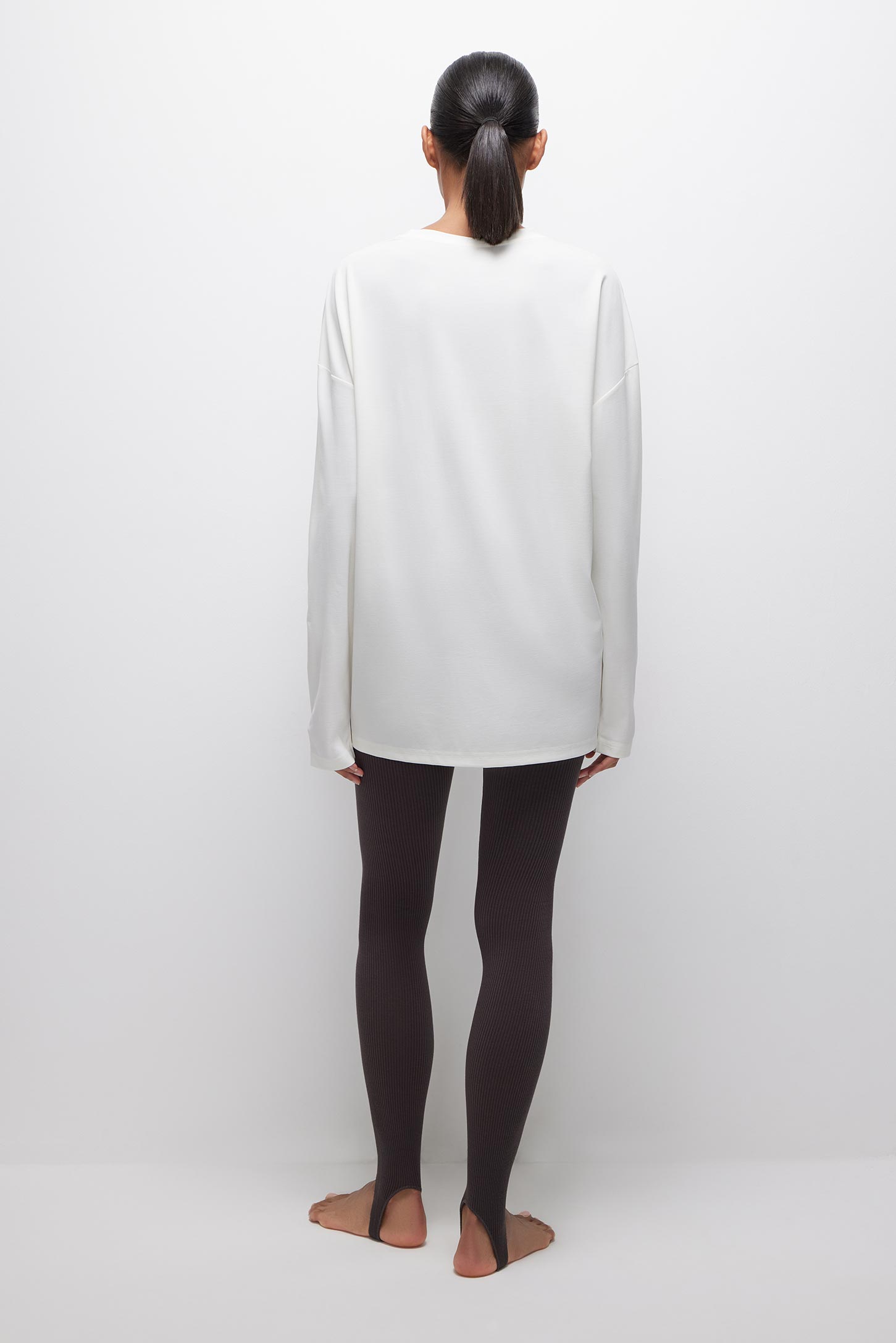 Ribbed bamboo leggings with stirrups – фото № 4