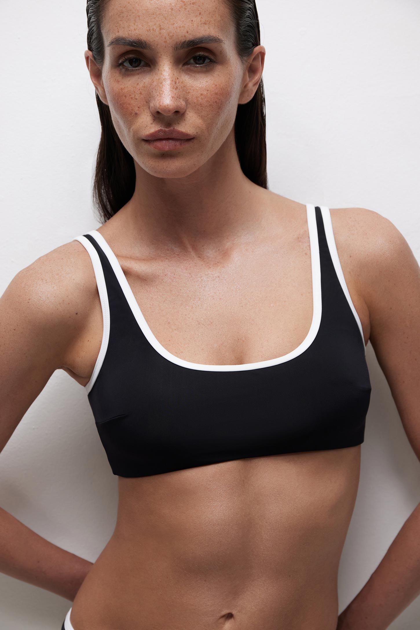 Wide strap swimsuit top SPLASHES