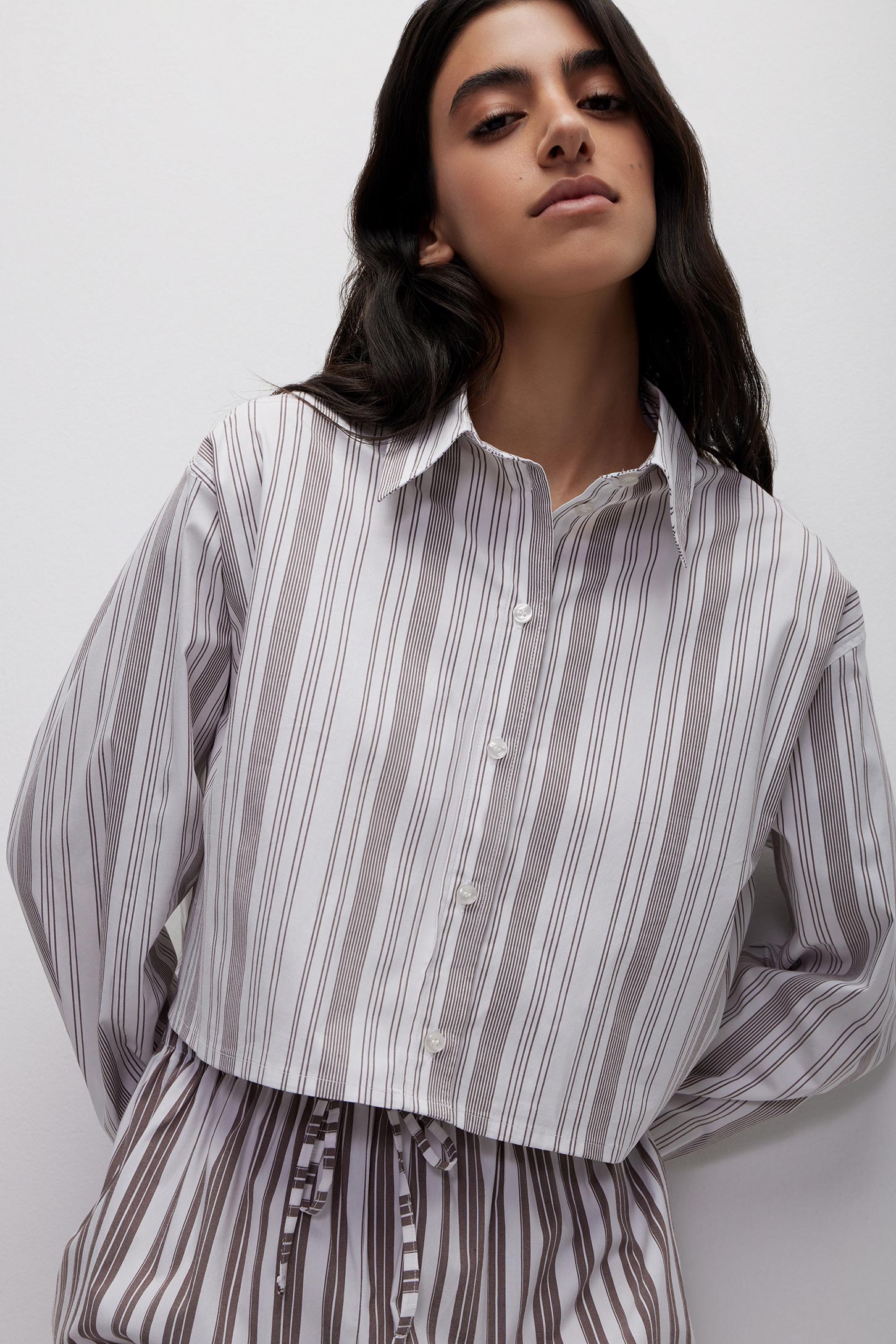 Cropped striped shirt SHELL SEASON
