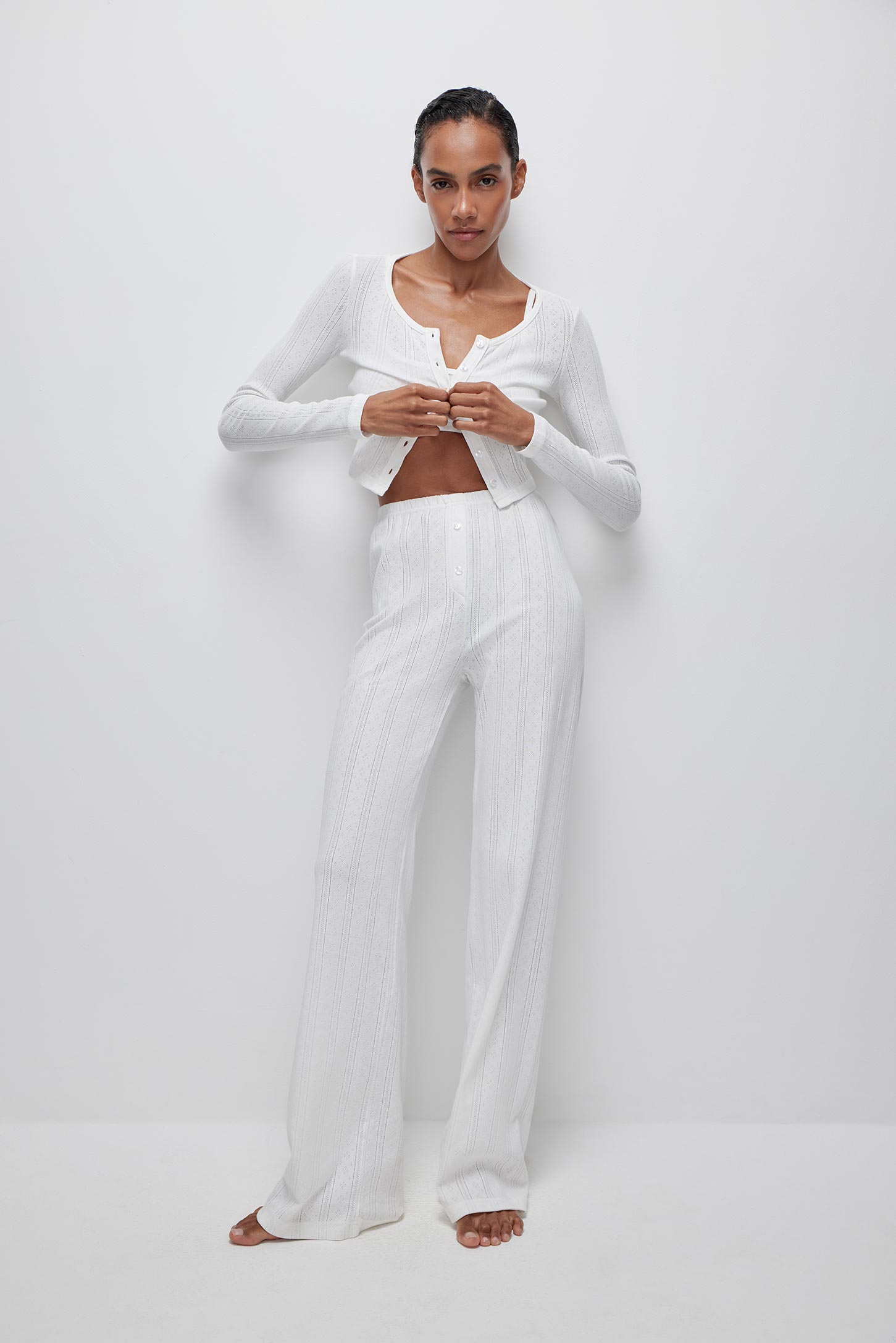 Openwork knit pants POINTELLE