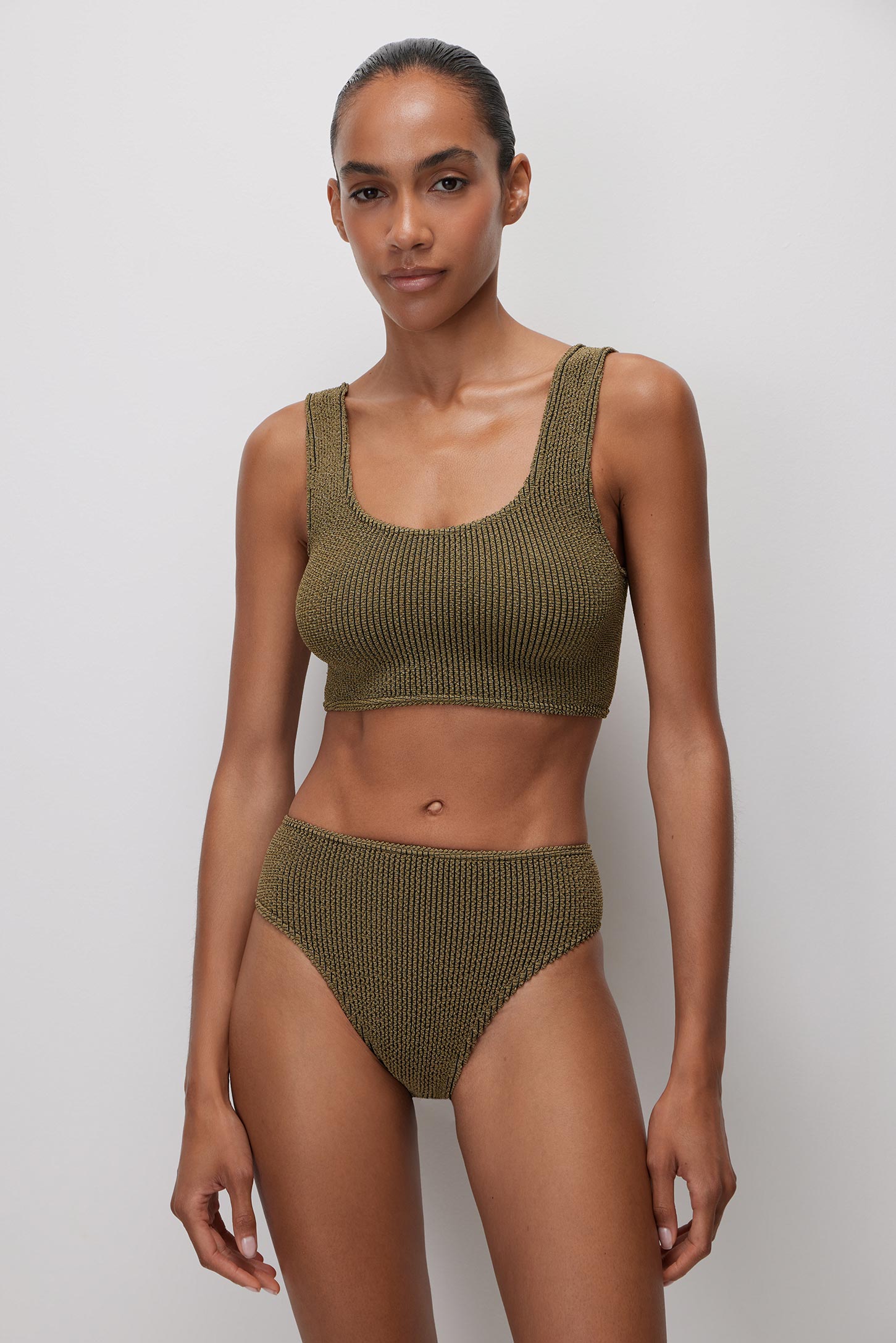 Swimsuit mid waist Brazilian briefs TROPICAL – фото № 2