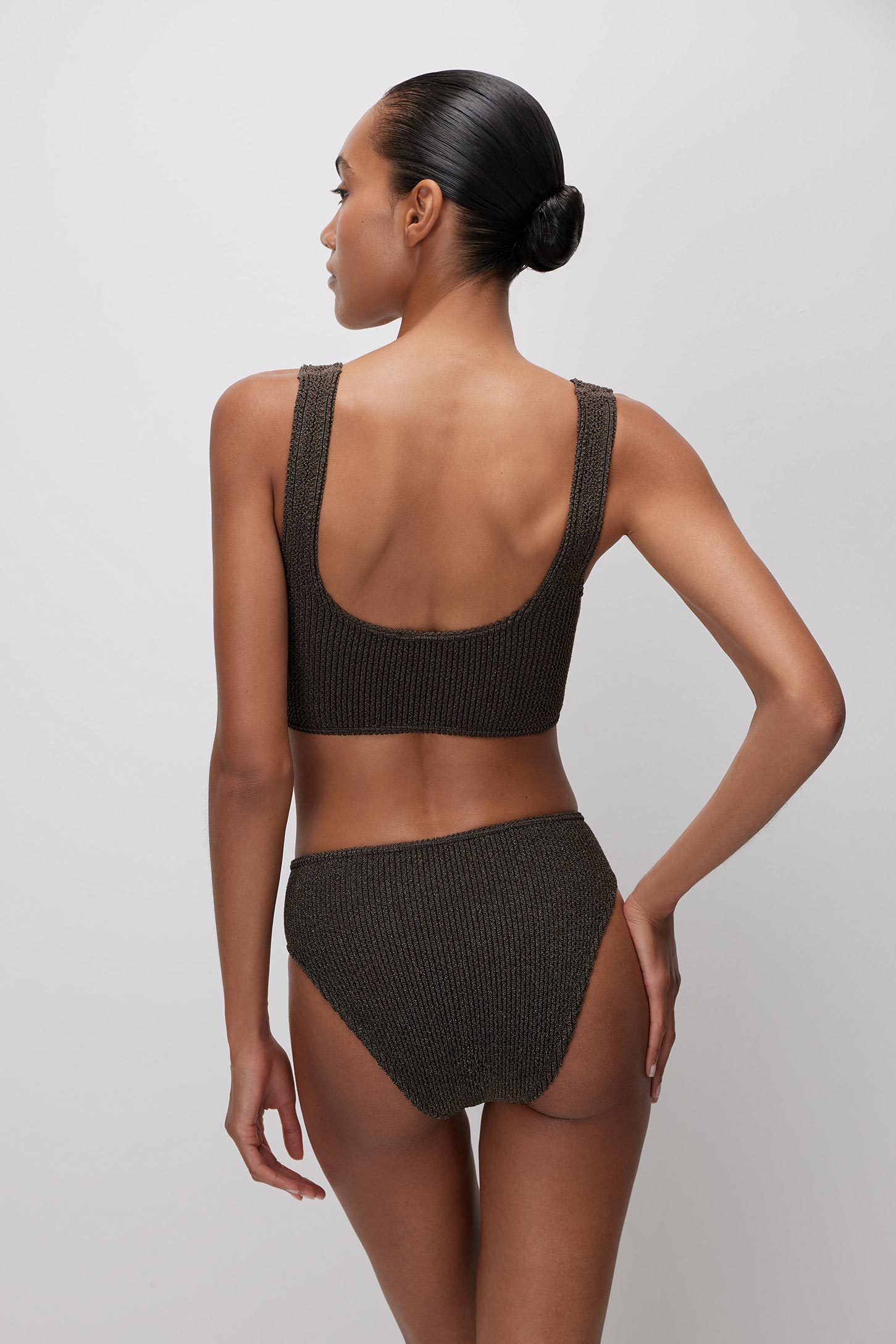 Swimsuit mid waist Brazilian briefs TROPICAL – фото № 4