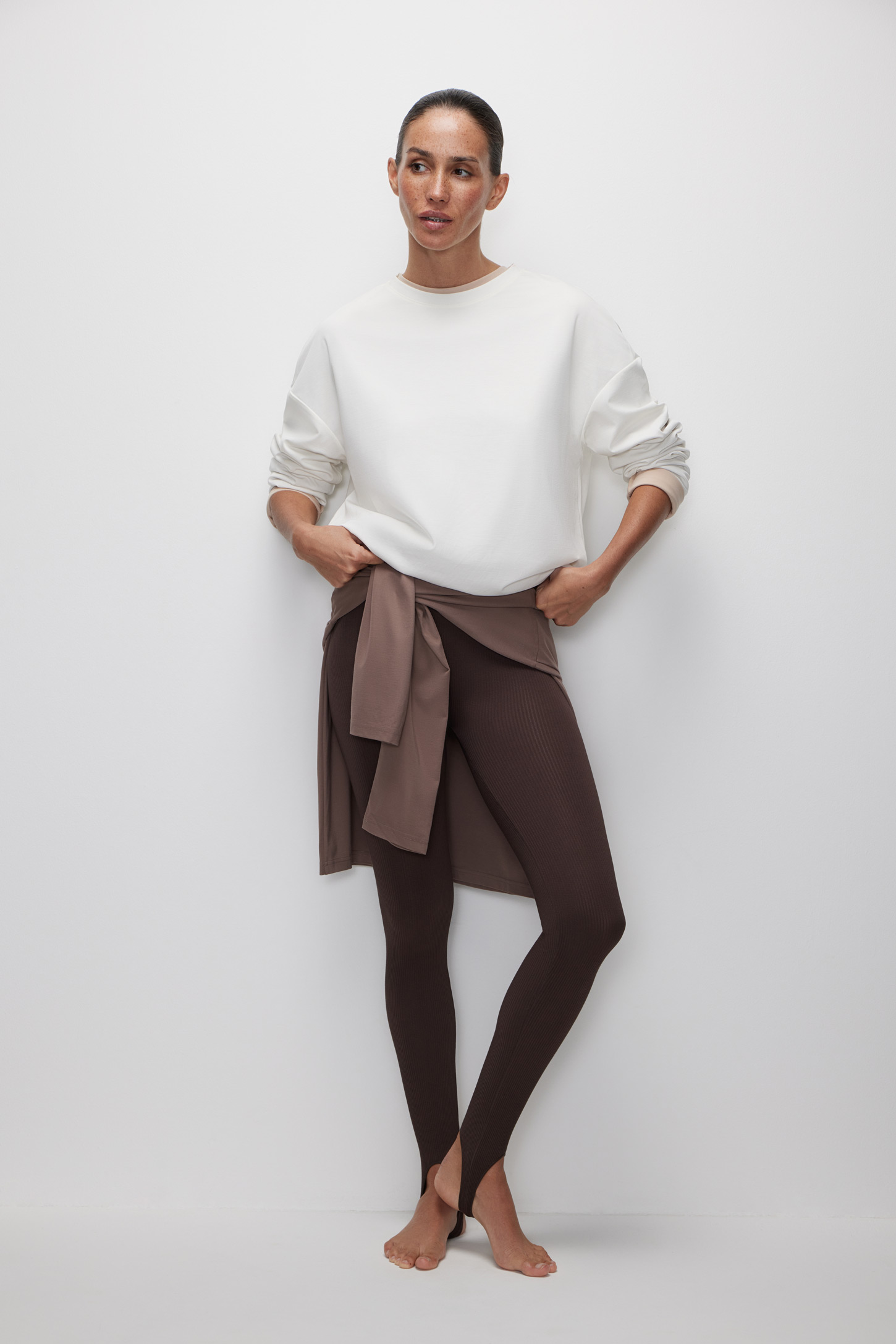 Leggings with ribbed bamboo straps Essentials – фото № 2